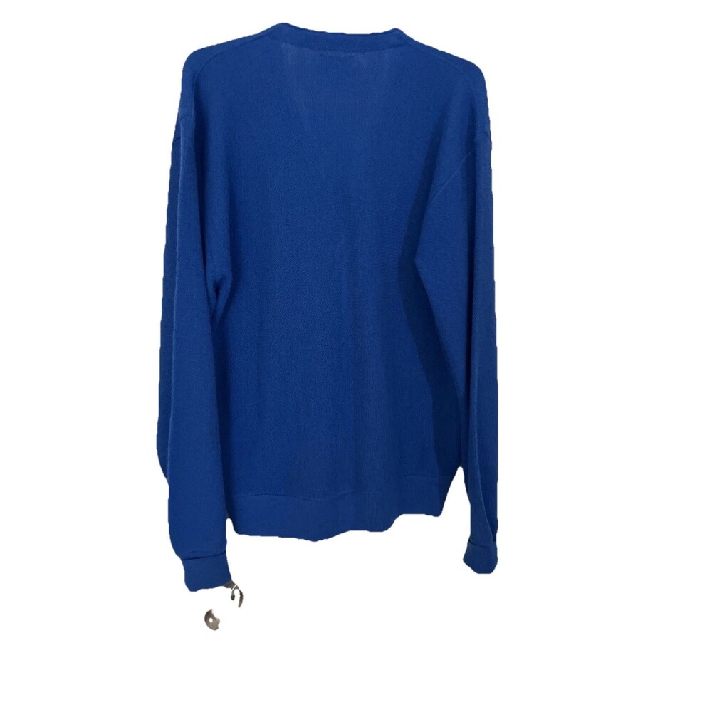 Vintage Lacoste IZOD Cardigan Orlon Acrylic Size M Blue Classic Preppy Professor - Picture 7 of 7